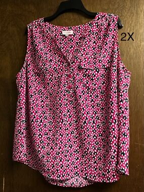 TOP Moda Pink Printed Sleeveless Camisole